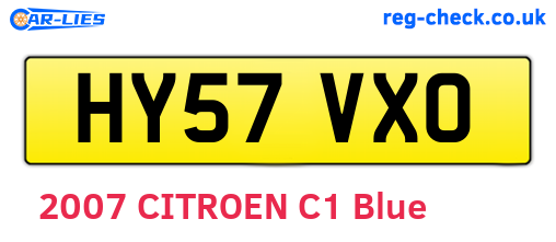 HY57VXO are the vehicle registration plates.