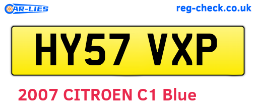 HY57VXP are the vehicle registration plates.