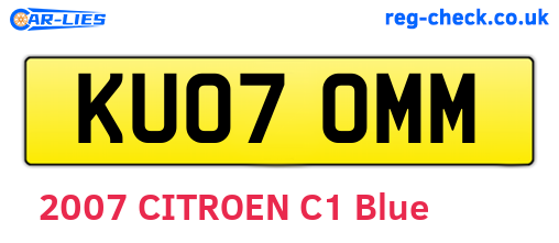 KU07OMM are the vehicle registration plates.