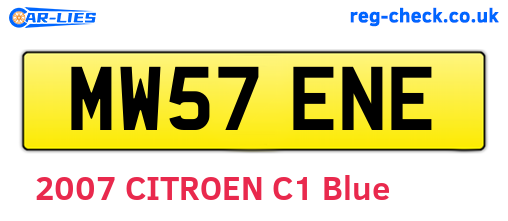 MW57ENE are the vehicle registration plates.