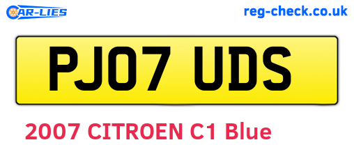 PJ07UDS are the vehicle registration plates.