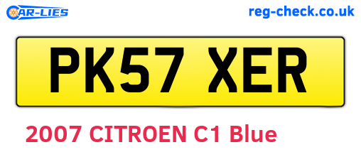 PK57XER are the vehicle registration plates.
