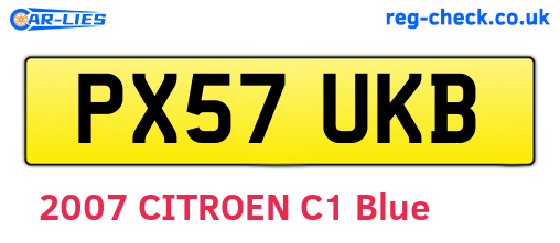 PX57UKB are the vehicle registration plates.