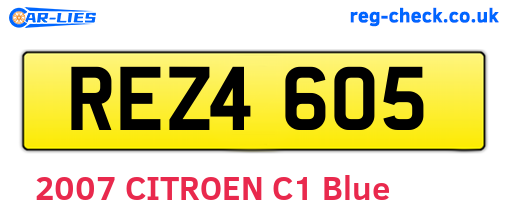 REZ4605 are the vehicle registration plates.