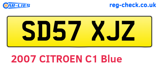 SD57XJZ are the vehicle registration plates.