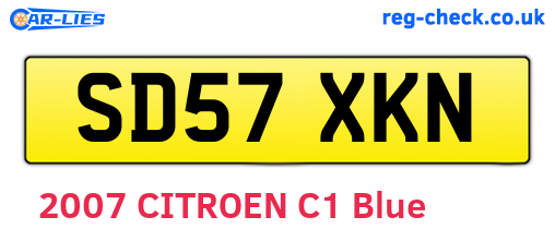 SD57XKN are the vehicle registration plates.