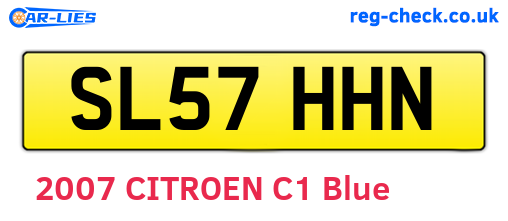 SL57HHN are the vehicle registration plates.