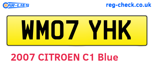 WM07YHK are the vehicle registration plates.
