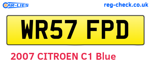 WR57FPD are the vehicle registration plates.