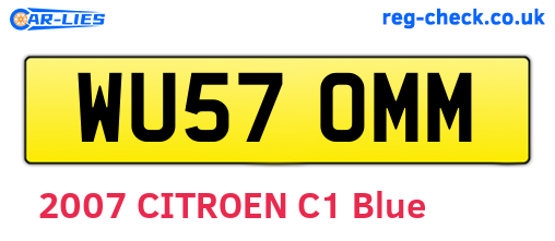 WU57OMM are the vehicle registration plates.