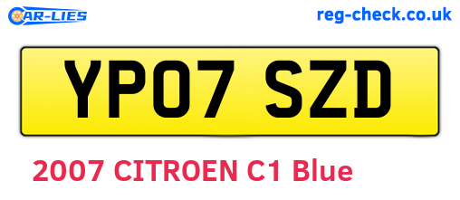 YP07SZD are the vehicle registration plates.