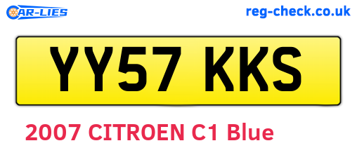 YY57KKS are the vehicle registration plates.