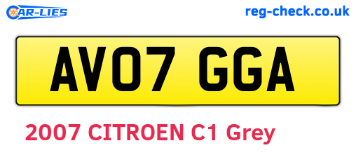 AV07GGA are the vehicle registration plates.
