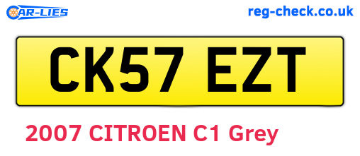 CK57EZT are the vehicle registration plates.