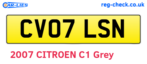 CV07LSN are the vehicle registration plates.
