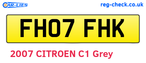 FH07FHK are the vehicle registration plates.
