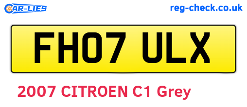FH07ULX are the vehicle registration plates.