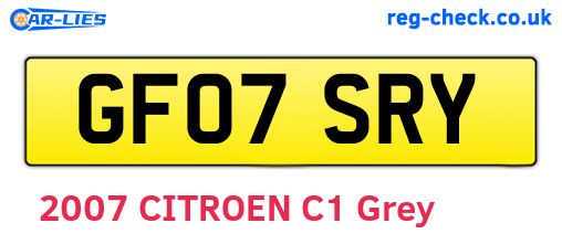 GF07SRY are the vehicle registration plates.
