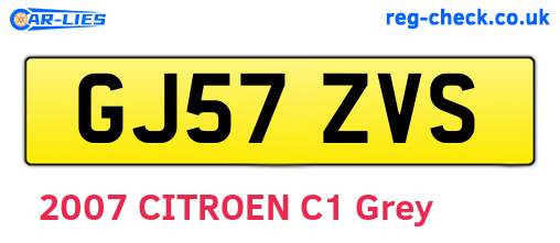 GJ57ZVS are the vehicle registration plates.