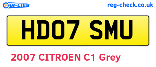 HD07SMU are the vehicle registration plates.