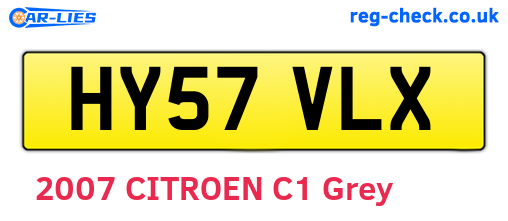 HY57VLX are the vehicle registration plates.