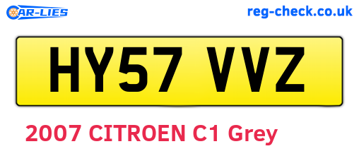 HY57VVZ are the vehicle registration plates.