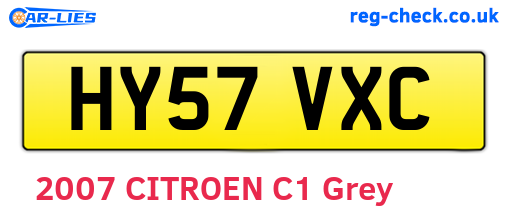 HY57VXC are the vehicle registration plates.