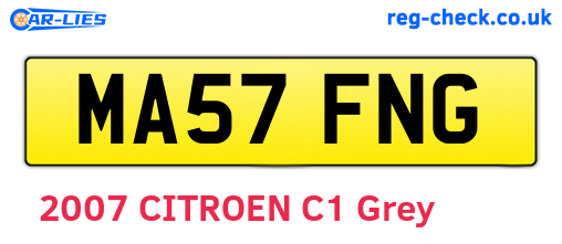 MA57FNG are the vehicle registration plates.