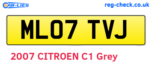 ML07TVJ are the vehicle registration plates.