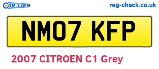 NM07KFP are the vehicle registration plates.