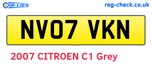 NV07VKN are the vehicle registration plates.