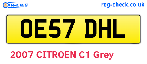 OE57DHL are the vehicle registration plates.