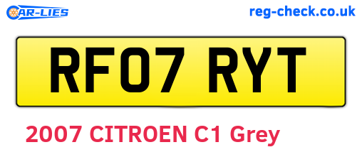 RF07RYT are the vehicle registration plates.
