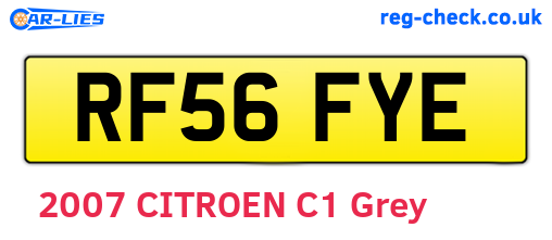 RF56FYE are the vehicle registration plates.