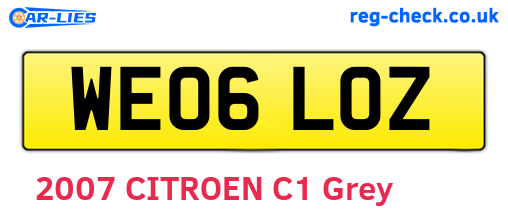 WE06LOZ are the vehicle registration plates.
