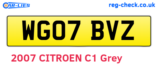 WG07BVZ are the vehicle registration plates.