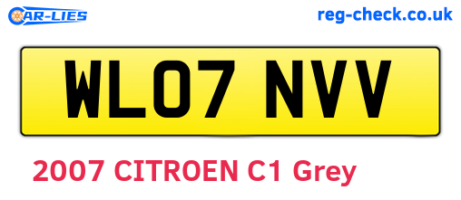 WL07NVV are the vehicle registration plates.