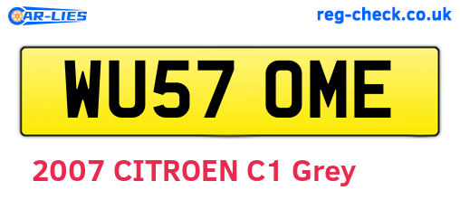 WU57OME are the vehicle registration plates.