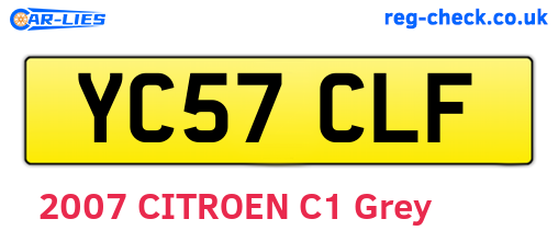 YC57CLF are the vehicle registration plates.