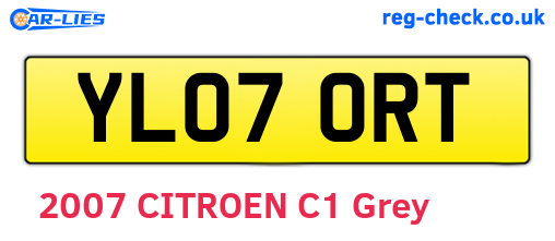 YL07ORT are the vehicle registration plates.