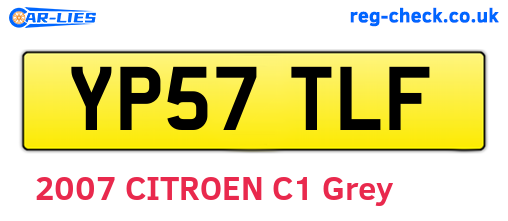 YP57TLF are the vehicle registration plates.