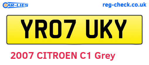 YR07UKY are the vehicle registration plates.