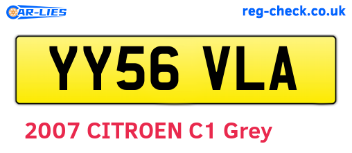 YY56VLA are the vehicle registration plates.