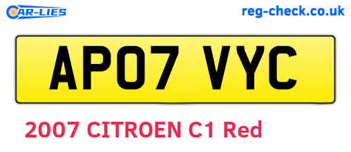 AP07VYC are the vehicle registration plates.