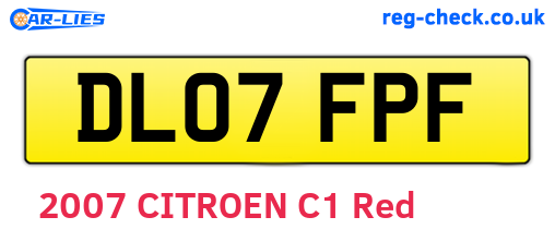DL07FPF are the vehicle registration plates.