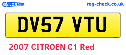 DV57VTU are the vehicle registration plates.