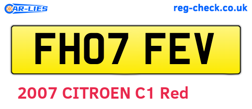 FH07FEV are the vehicle registration plates.