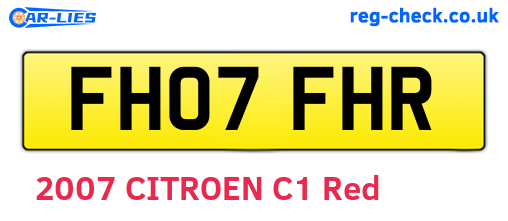 FH07FHR are the vehicle registration plates.