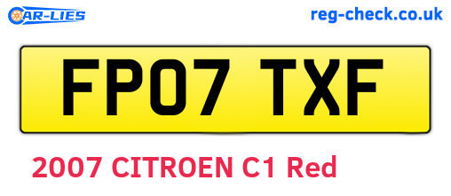 FP07TXF are the vehicle registration plates.
