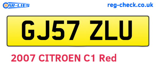 GJ57ZLU are the vehicle registration plates.